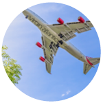 Virgin Plane in sky