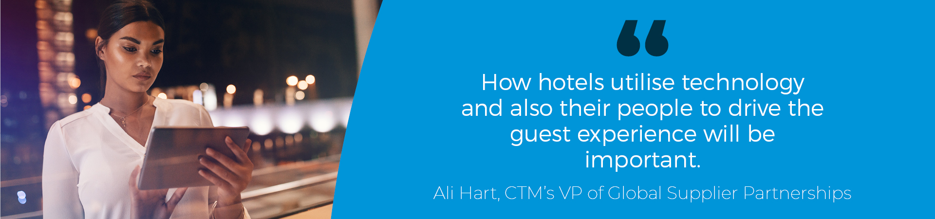 Hotel Business Travel Trends Infographic - lady on iPad