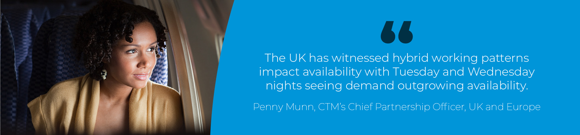 Travel supplier pricing - The UK has witnessed hybrid working patterns impact availability with Tuesday and Wednesday nights seeing demand outgrowing availability.