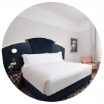 A guest room in the new Anglo American Hotel Florence, Curio Collection