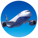 RwandAir aircraft mid-flight